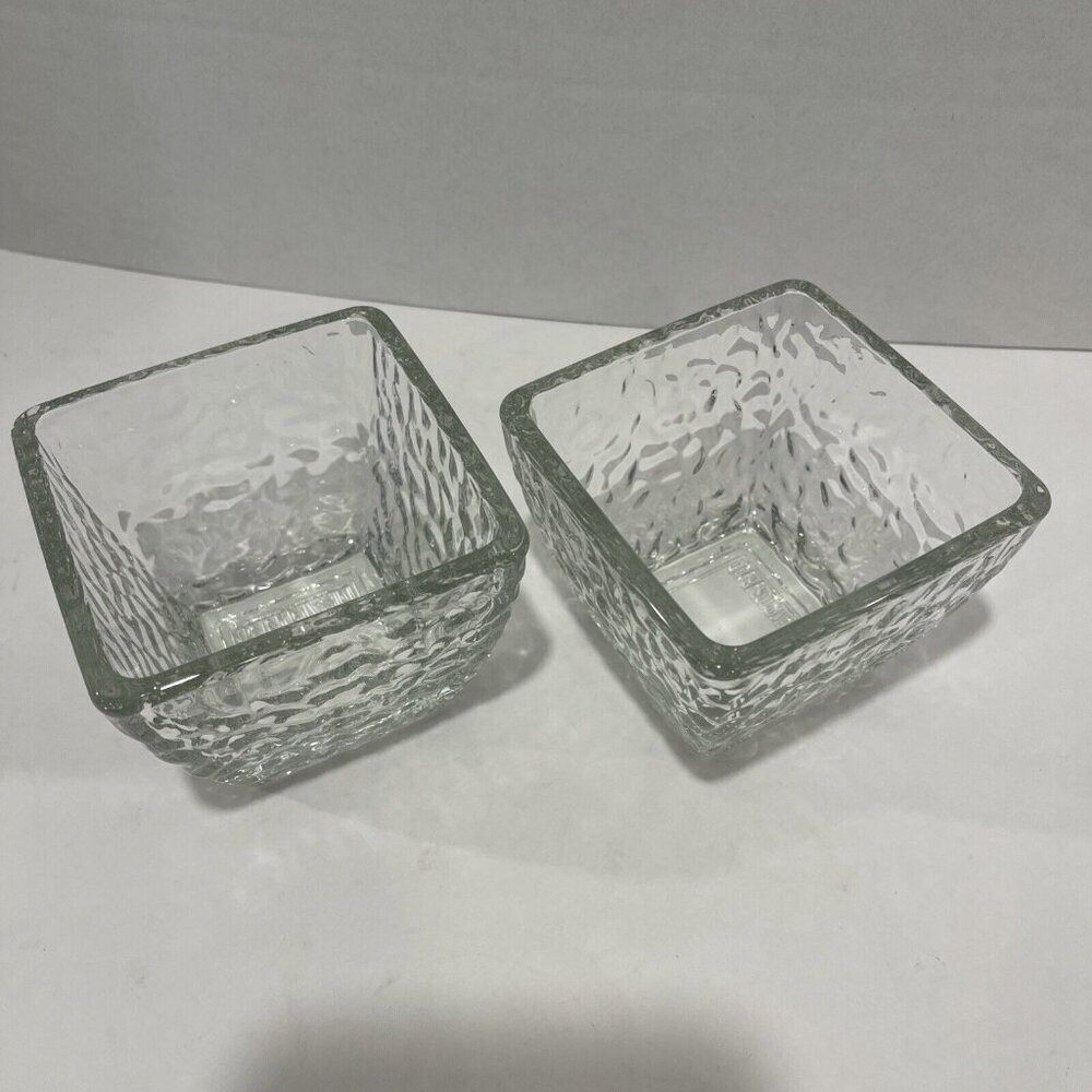 Set 2, DiSaronno Amaretto Liqueur Square Whisky Glasses Italian Glass Base Chips